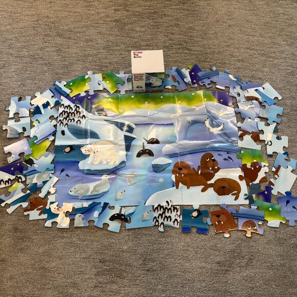Toddler Puzzle - Floor Puzzle - 48 Pieces - Polar Bears - Penguins - Fish - Picture 1 of 6
